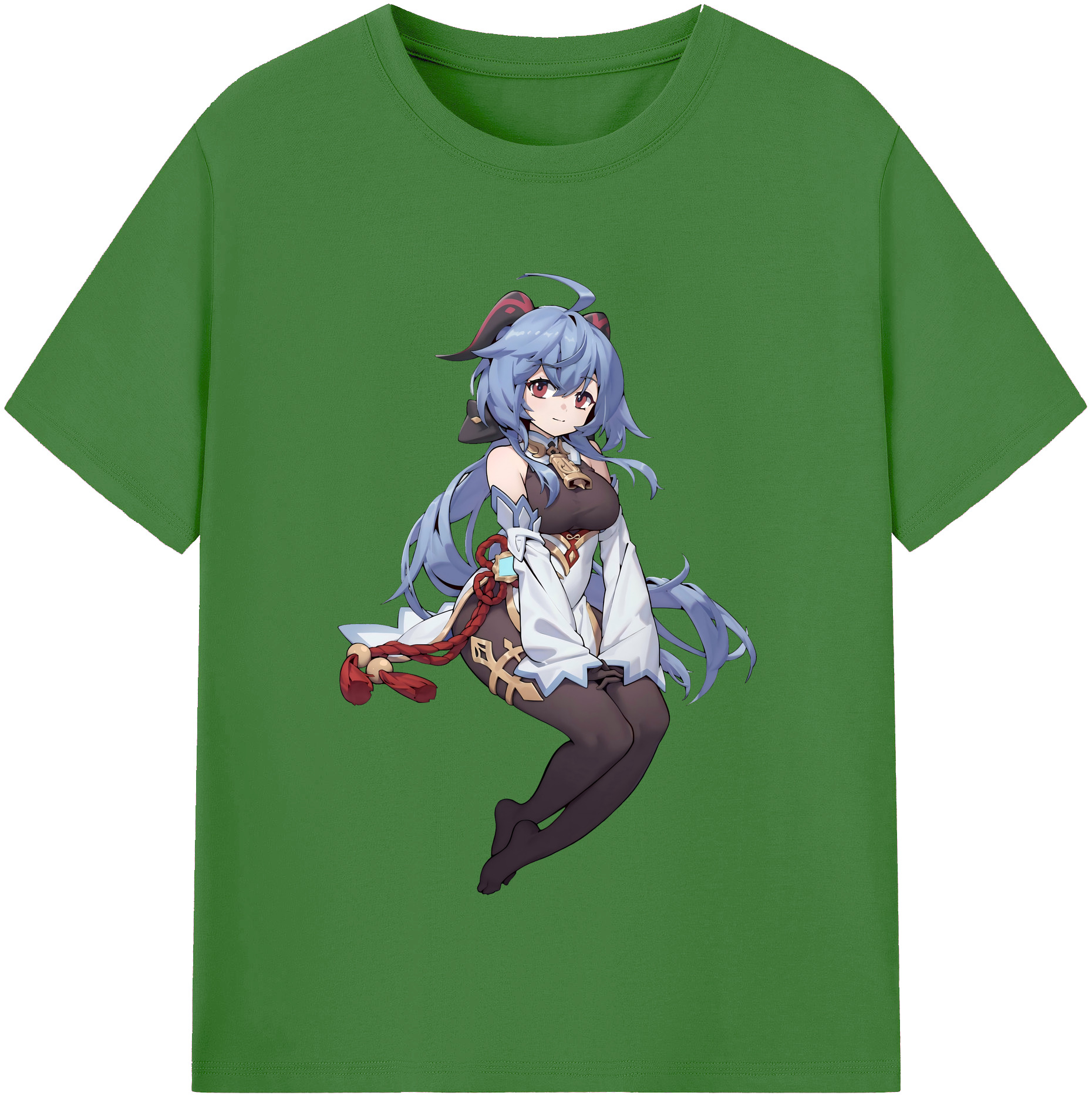 げんし神 甘雨 かんう genshin Ganyu レディースカジュアルプリントTシャツ（綿100％）